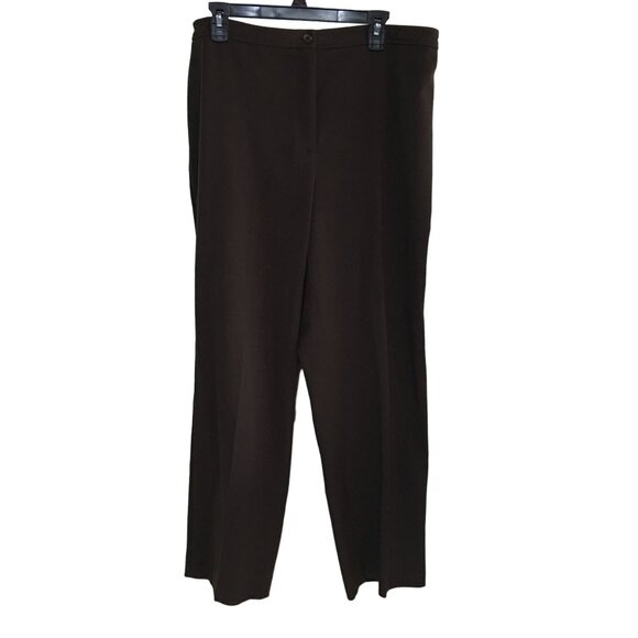 JM COLLECTION  BROWN DRESS PANTS WOMENS SIZE 16 - Picture 1 of 4
